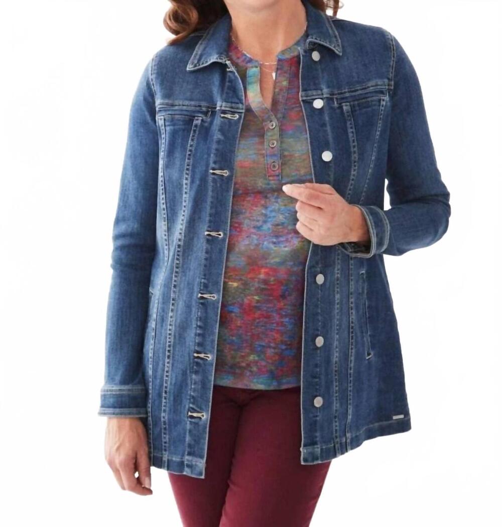 NEW FDJ melody long sleeve denim jacket in medium wash